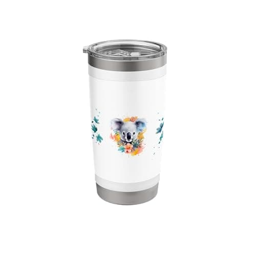 Koala with Eucalyptus Flowers Stainless Steel Insulated Tumbler