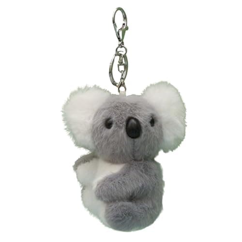 Qiansail Plush Koala Key chain, Cute Fluffy Bag Charm for Women(Gray)