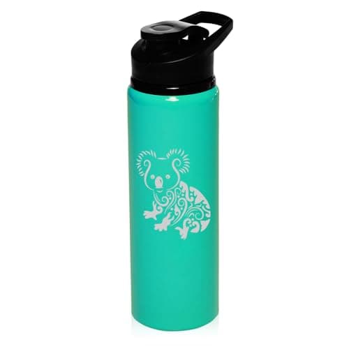 25 oz Water Bottle Sports Travel Mug Gift Fancy Koala Bear (Teal)