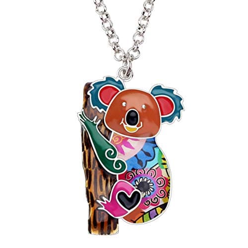 BONSNY Enamel Alloy Australian Koala Bear Necklace Pendant Jewelry For Women Gifts Charm (Multicolor)