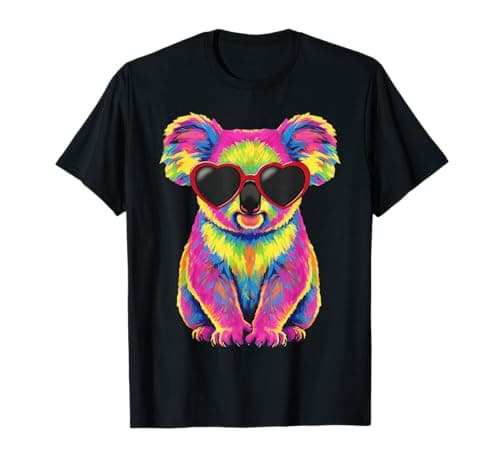 Colorful Cute Koala Heart Glasses Animal Graphic Kids T-Shirt