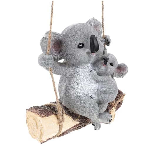 DOITOOL Garden Koala Decor Hanging Tree Ornament Resin with Rope