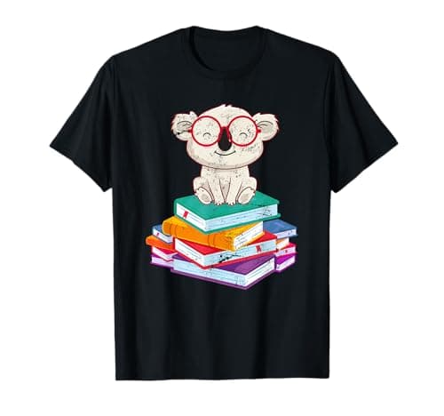Koala Bear Librarian Reading Books Koala T-Shirt