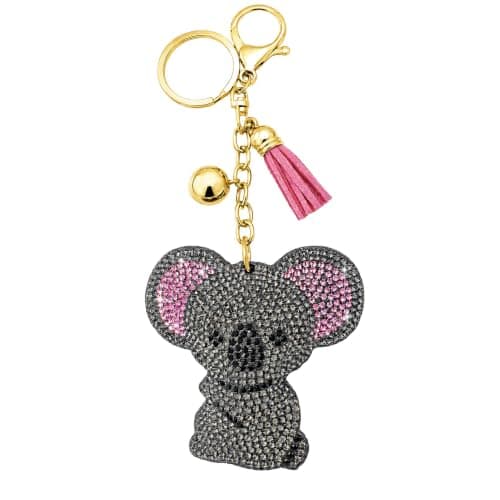 Popfizzy Bling Koala Keychain Accessories for Women, Rhinestone Purse Charm, Koala Gifts, Backpack Decor, Fun Koala Keyring