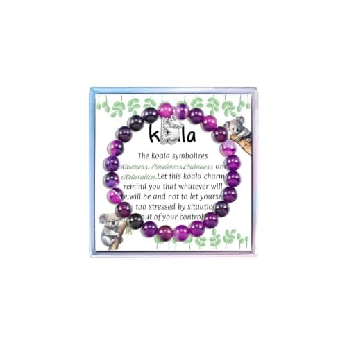 MollyQueen Koala Bear Bracelet - Koala Gifts for Women (Purple)