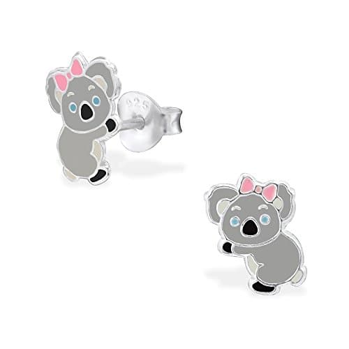 925 Sterling Silver Cute Koala Bear Stud Earrings 26491