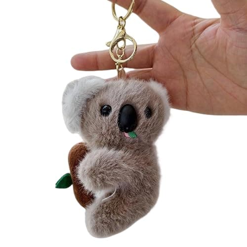 WIizyzfhy Plush Adorable Koala Keychain (light brown)
