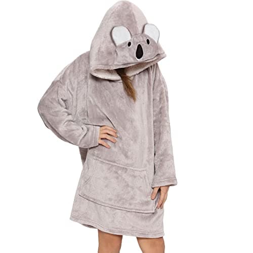A2Z Unisex Mens Ladies Snuggle Blanket Printed Oversized Hoodie - Snuggle 950 Koala_.Adult