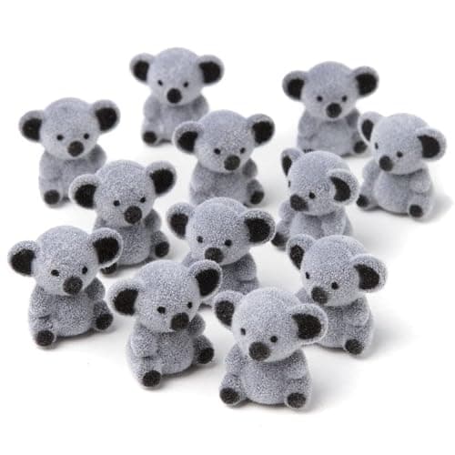 24 Flocked Mini Koala Bears – Tiny 1" Bear Miniature Crafts & DIY Projects