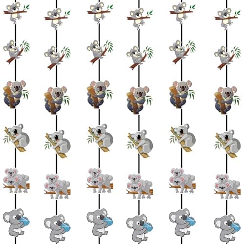 6Pcs Cartoon Koala Hanging Jungle Animal Ceiling Decor