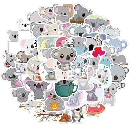 Cartoon Koala Stickers for Kids Journals,Lovely Aesthetic Vinyl Decals for Teens Laptops Water Bottle Suitcase Skateboard Phone Pad (Koala)