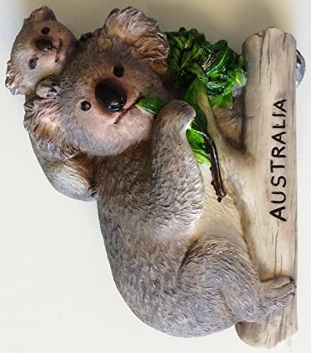 WitnyStore Tiny 2⅝" Australian Koala Mom and Baby Fridge Magnet - Miniature Hand Made Painted Resin 3D Decorative Magnets for Refrigerator Magnetic Boards Décor Wildlife Wild World Animal Lover Gifts