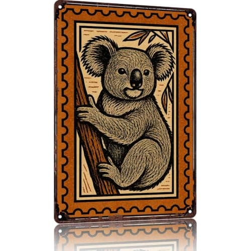 Retro Koala Metal Signs 8x12 Inch, Bedroom Wall Decor