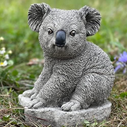 Koala Statue Concrete Koala Figurine Wildlife Sculpture Australian Koala Bear Decor Garden Ornament Handmade Koala Figure