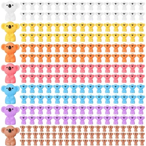 Lineshading 90 Pcs Mini Koala Figures Mini Resin Koala Figures Tiny Resin Animal Figurines Miniature Cute Animals Cake Decor for Home Garden Cake Decor Landscape Craft DIY Accessories