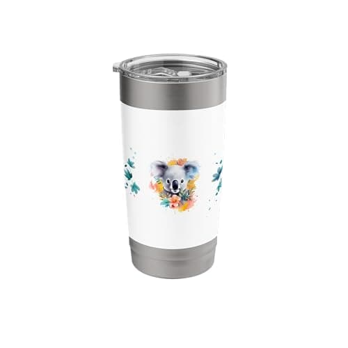 Koala with Eucalyptus Flowers Stainless Steel Insulated Tumbler