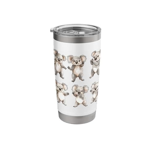 Cute Watercolor Koala Bear Poses Animal Design Stainless Steel Insulated Tumbler