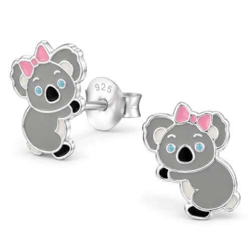 925 Sterling Silver Cute Koala Bear Stud Earrings 26491