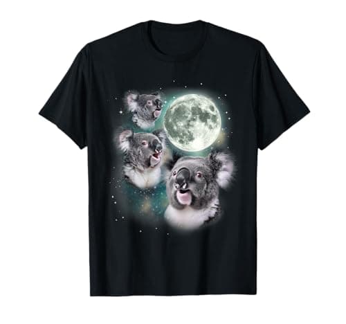 Three Koala Moon | Cute Quirky Meme Howling Wildlife Koala T-Shirt