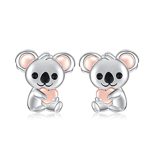 Sterling Silver Koala Stud Earrings
