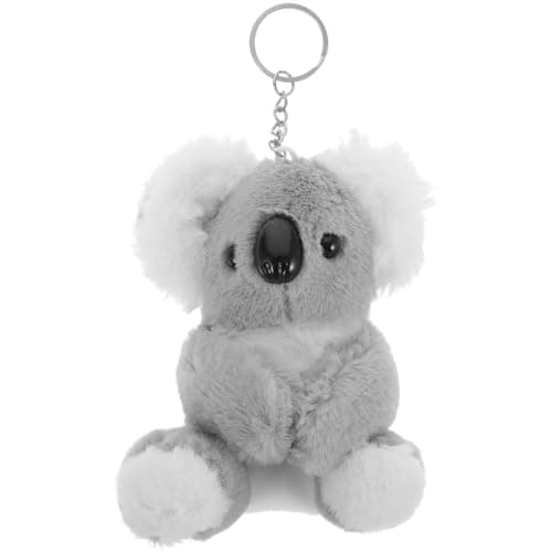 PRETYZOOM Koala Keychain Pendant Grey Plush 1pc for Bags Keys