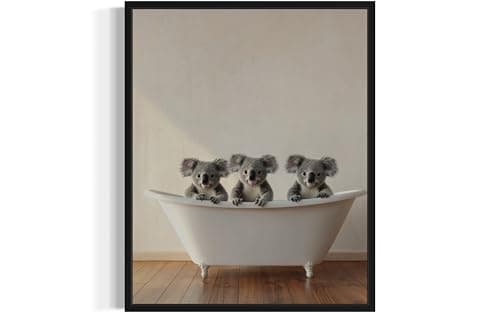 Baby Koala Joeys Nursery Unframed Wall Art Print Poster, Children Girl Boy Animal Bathtub Restroom Toddler Bathroom Decor 124 (Baby Koala Joeys, 10"L x 8"W, Unframed)
