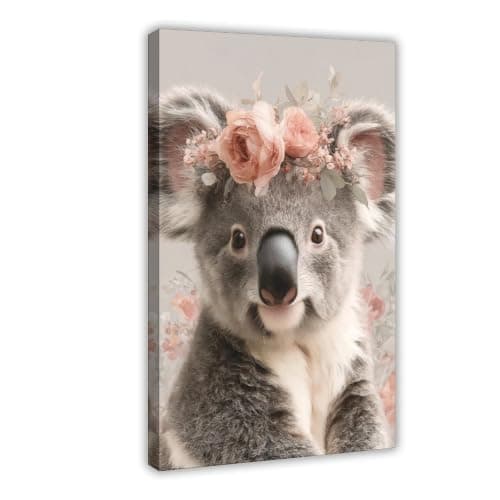 JDBeehpy Framed Koala Portrait Canvas Wall Art Poster Prints 08X12inch