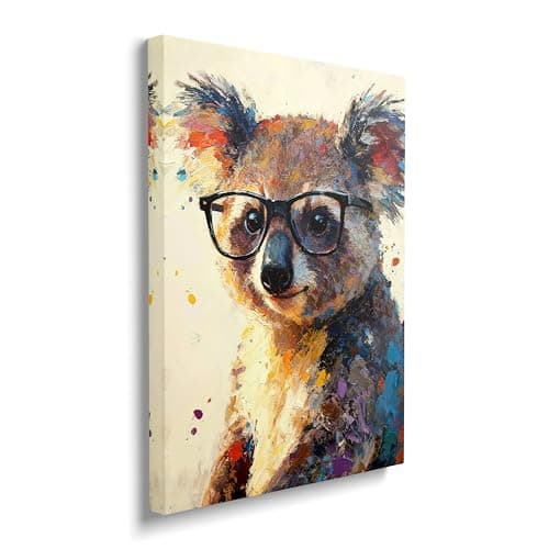 Colorful Koala Canvas Wall Art Funny Painting Wall Decor Artwork 16"x20"