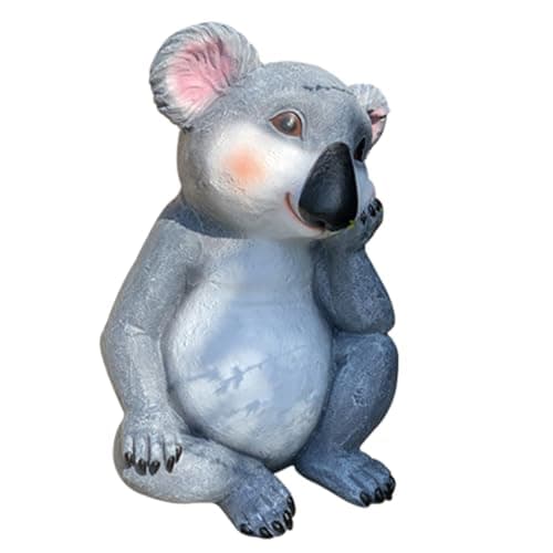 POYUFRG Garden Animal Statue, Outdoor Cute Koala Thinking Figurine Lawn Yard Polyresin Sculpture Koala Ornament Art Décor
