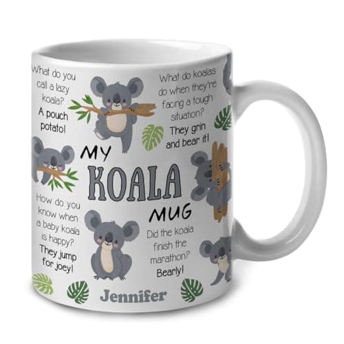 Lotacy Funny Personalized My Koala Coffee Mug Cup, 11oz, Koala Gift For Men Women