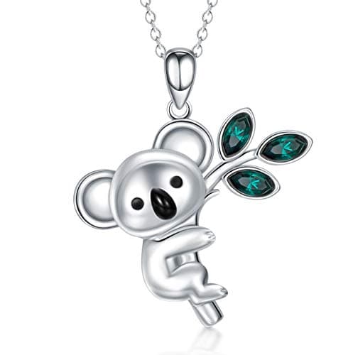 AOBOCO Koala Bear Gifts Sterling Silver Koala Pendant Necklace Koala Jewelry for Women