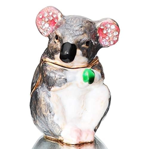 Waltz&F Trinket Box Hinged Hand-painted Koala Figurine Collectible Ring Holder