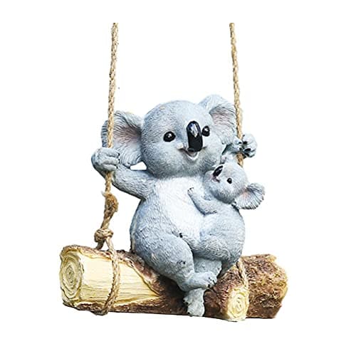 CeFurisy Hanging Koala, Animal Garden Statue, Funny Swing Koala Bear Sculpture, Decor for Indoor Outdoor Patio Yard Lawn House