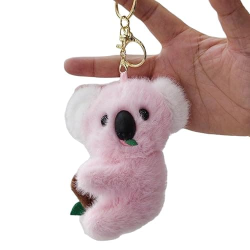 WIizyzfhy Plush Adorable Koala Keychain (pink)