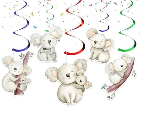 10 PCS Koala Streamers Pack - Cute Australian Animal Hanging Decorations for Birthday Parties, Events, and Koala-Loving Spaces