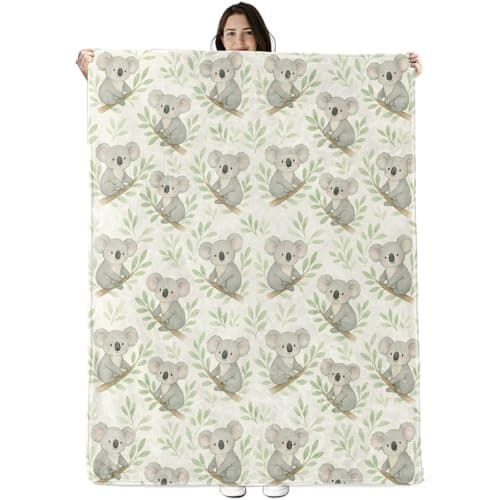 Koala Blanket Gifts for Boys Girls Kids, Cute Koala Warm Soft Flannel Throw Blankets for Bedroom, Travel, Sofa, Room, Birthday Christmas Spring Decor, 50x60 in