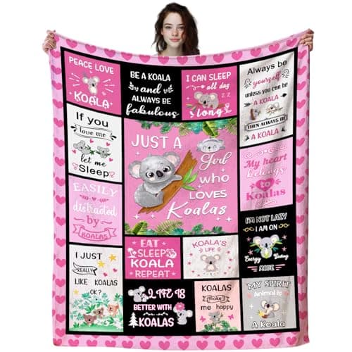 Eyedig Koala Bear Blanket Koala Gifts for Kids Adults Women,Cute Cartoon Koalas Throw and Blankets for Koala Lovers Couch Bedroom Sofa All Season 50"X40"