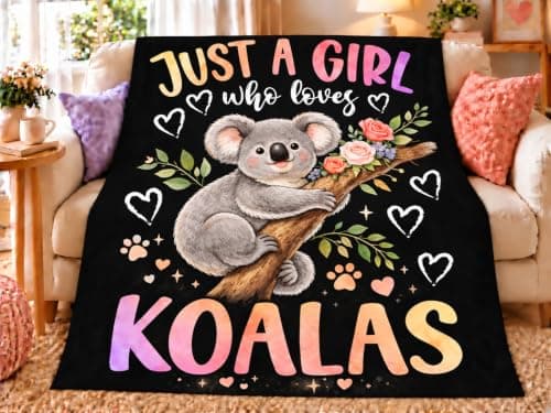 Koalas Throw Blanket 50"x40" Super Soft Plush Fluffy Fleece Cozy Fuzzy Koalas Blanket for Girls, Women, Kids, Boys, Adults, Men Koala Lover Gift & Home Decor