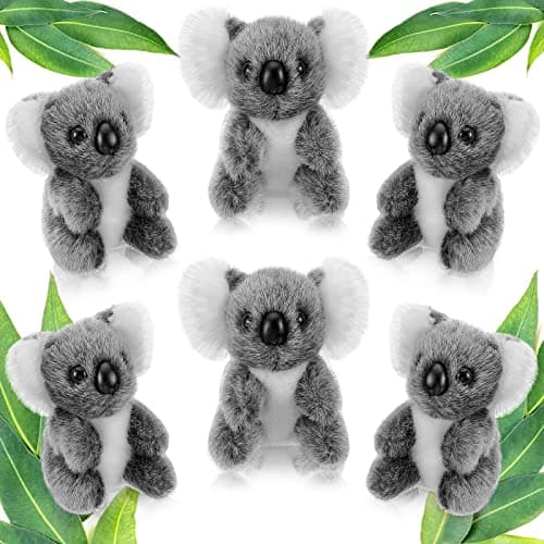 Sotiff 6 Pcs Koala Stuffed Plush Animal Cute Doll Toy Soft Mini Koala Bear Plush 5 Inches Small Stuffed for Birthday Party Gifts, Gray