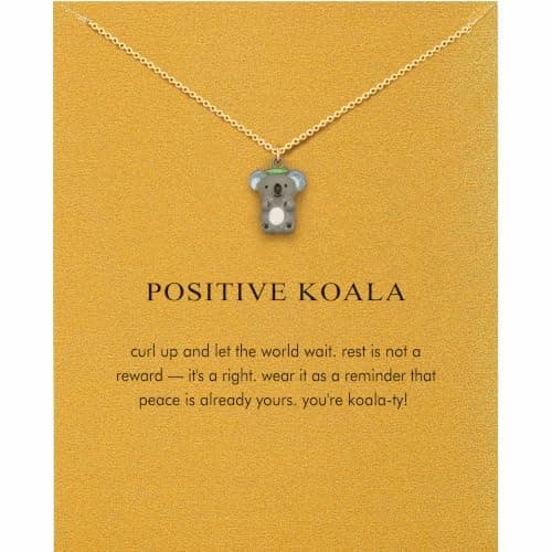 Baydurcan Cute Koala Necklace Koala Gifts for Teens Women Positive Gift | Cute 3D Pendant Koala Necklaces Gifts for Daughter Granddaughter Niece Birthday Christmas Graduation with Positive Card