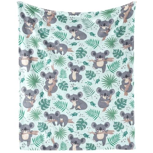 Homieblanket Koala Throw Blanket for Kids Boys Girls Gifts, 40” x 50” | Flannel, Softness, Lightweight, Warm, Machine washable, Wrinkle & shrink resistant, Anti-pilling, Suitable for all ages